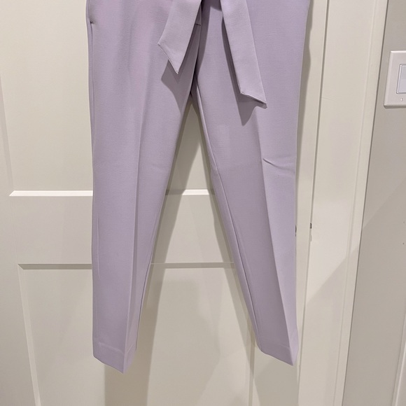 LOFT lilac stretch cropped pants with tie belt - Picture 3 of 6